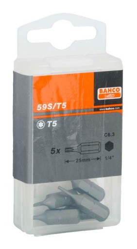 BAHCO 1/4 BIT PRE SKRUTKY TORX T40 x 25 mm 5 ks.