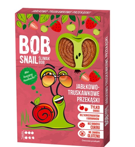 BOB Slimák SNAIL Snack Jablko - Jahoda 60 g