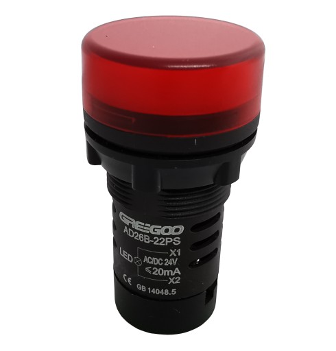 Červená LED kontrolka 24V AC/DC - AD26B-22PS