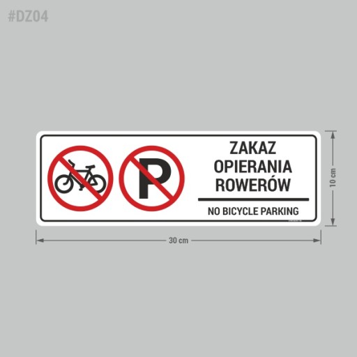 Zákaz naklonených bicyklov - nálepka 10x30