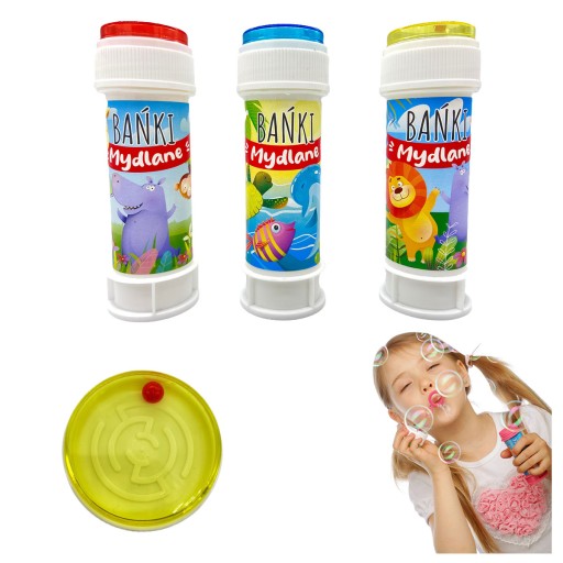 Mini mydlové bubliny, zvieratká v tube, s hrou pre deti