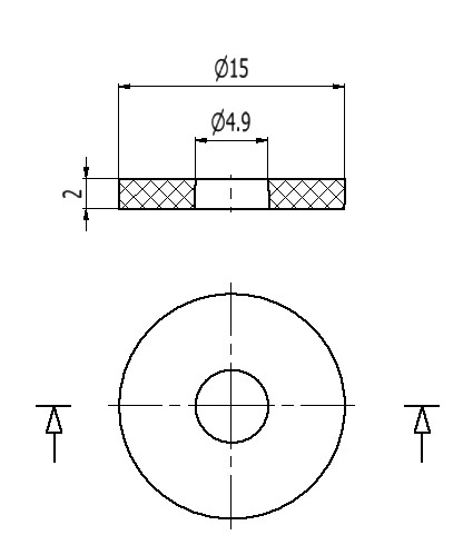 20x Dištančná podložka 15X2X4,9 biela