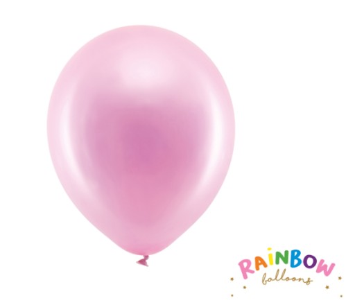 SILNÉ BALÓNKY metalické 23cm 10ks PRÁŠKOVÁ RUŽOVÁ