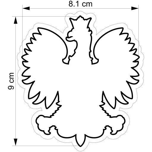 Vykrajovačka na perník Forma Fighting POĽSKO Znak POĽSKÝ PLÁŠŤ ORLA 9cm