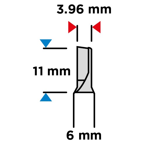 Jednobřitá stopková fréza 3,96x11mm, stopka 6mm