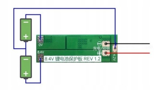 Nabíjací modul Li-Ion 18650 2S 20A 7,4-8,4V BMS