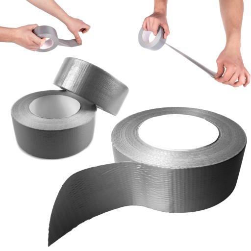 VEĽMI PEVNÁ OPRAVNÁ PÁSKA DUCT TAPE 48MM X 10M STRIEBORNÁ