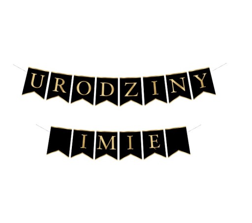 BANNER girlanda na NARODENINY + ľubovolné MENO čierne