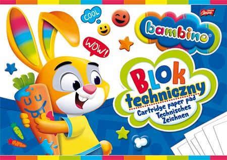 Technická podložka A4 biela 10 listov Bambino školská podložka x 3 kusy