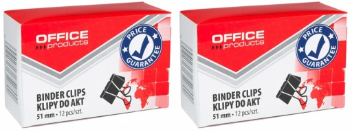 Kancelársky klip čierny 51 mm x 12 KS, silný, klipsy kancelárskych produktov x 2
