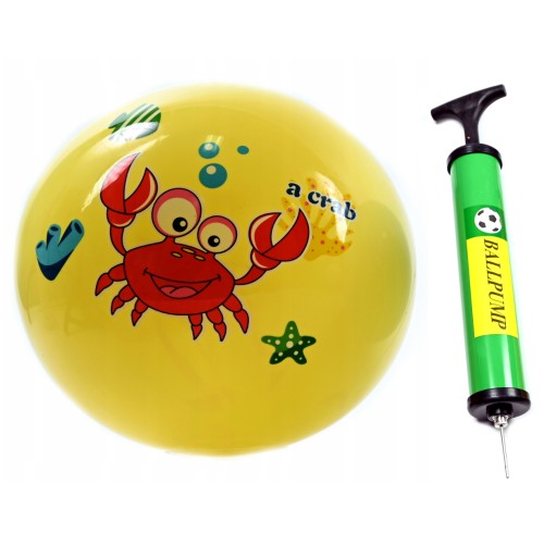 GUMOVÁ ŠKOLNÁ LOPTA PRE DETI, ZÁHRADKA 23CM, RÔZNE FARBY + ČERPADLO