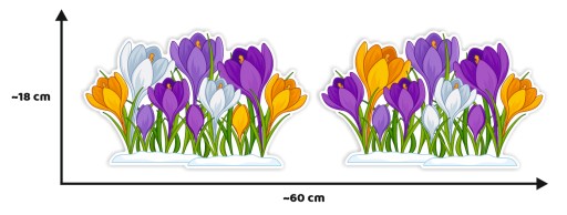Jarná dekorácia na okná CROcuses (obojstranné)
