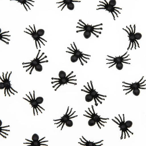 Halloweenske konfety Spiders black 100ks dekoračné plastové chrobáčiky