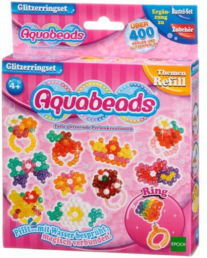 Farebné lesklé prstene Aquabeads
