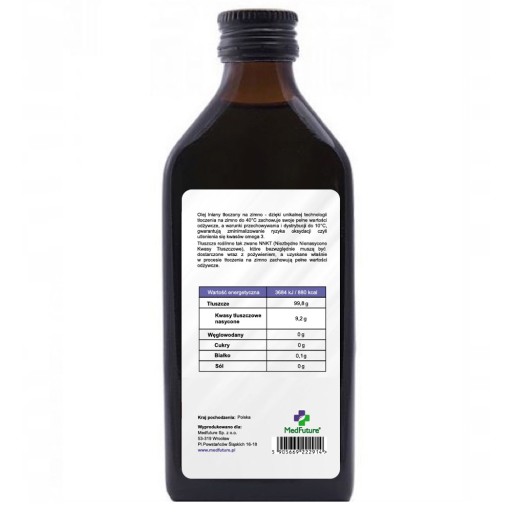 Ľanový olej 250 ml LISOVANÝ ZA STUDENA ekologický