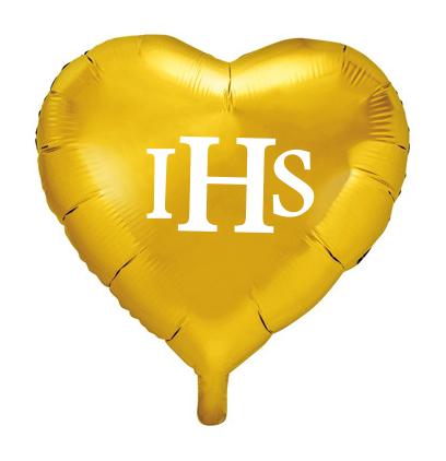 Balón prvého svätého prijímania s veľkým srdcom od IHS