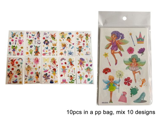 Umývateľné dočasné farebné rozprávkové tetovania pre deti