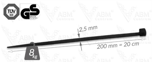 SVORKY 200x2,5mm 100ks KÁBLOVÉ SVORKY t