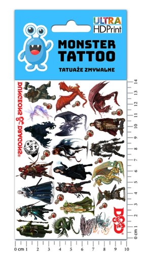 UMÝVAJÚCE DOČASNÉ TETOVANIE PRE DETI PÔVODNÉ VZORY DUNGEONS & DRAGOS