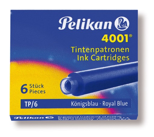 Modré náboje Pelikan 6 ks.