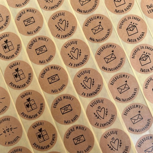 Nálepky Označuje váš text Nápis Kraft Eco x20