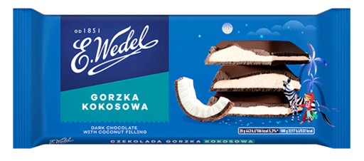 Horká čokoláda s kokosovou náplňou 100g Wedel