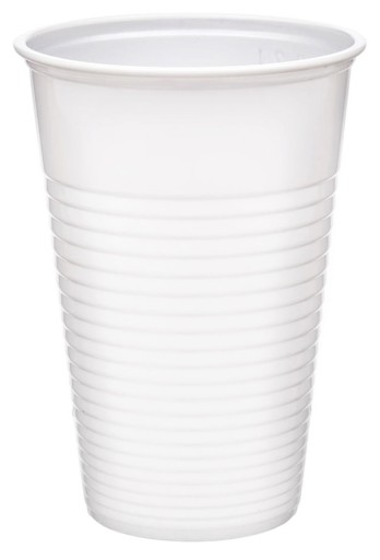 Jednorazové poháre na studené nápoje, biele plastové, 200 ml, 100 ks