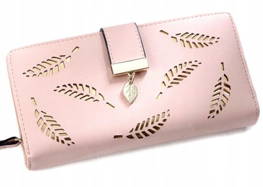 Dámska kožená peňaženka s dvojitým zipsom Pink Coin Card Large