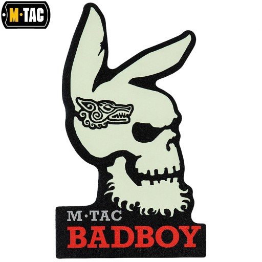 NÁŠIVKA ZNAKU BAD BOY, SVIETEĽNÝ VELCRO M-TAC, ČIERNA