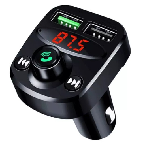 FM TRANSMITER Bluetooth 2xUSB MP3 SD nabíjačka