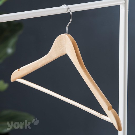 YORK drevené vešiaky na šaty, 3 kusy, klasické