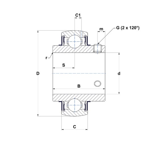 Ložisko UC 206 MGK 30x62x38,1 = YAR 206 = GYE 30 samonastavovacie