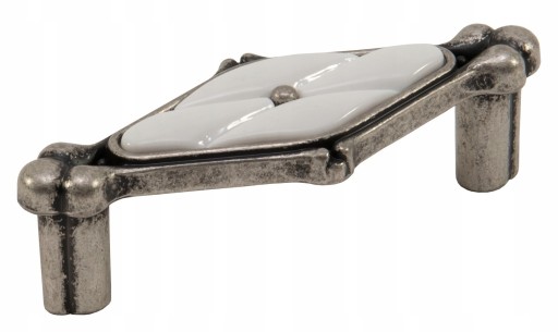 Porcelánová nábytková úchytka staré striebro, postriebrená 64 mm - UP024 AMIX
