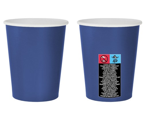 Jednofarebné modré papierové poháre 270 ml