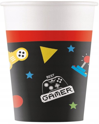 Hry Gaming Party poháre 200 ml 8 kusov Narodeniny