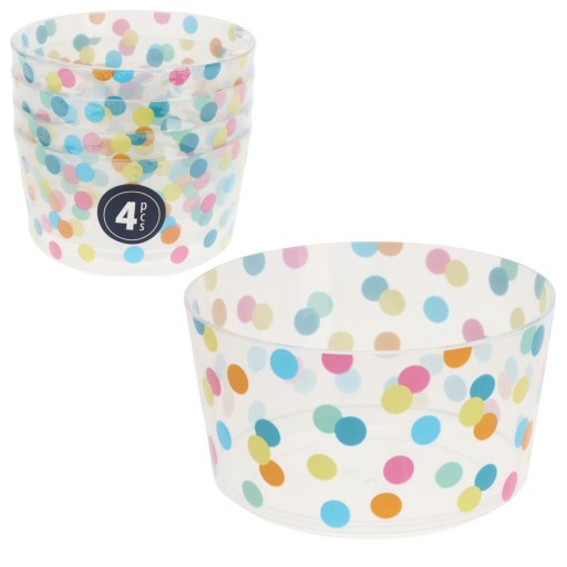 Sada 4 plastových misiek CONFETTI 430 ml