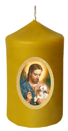 Nálepka na sviečku JESUS THHEPHERD ALLELUJA Veľká noc