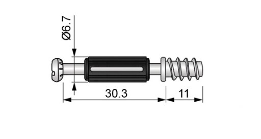 Excentrický hák L=34mm s EURO závitom, 50 kusov