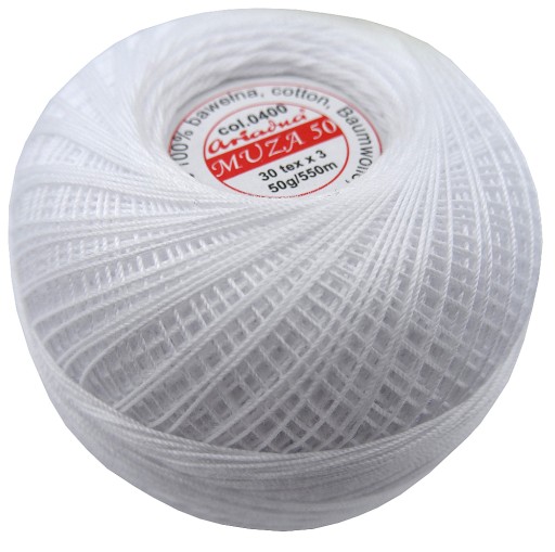 Cordonka MUZA 50 WHITE 0400 50g/550m 6433