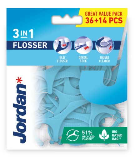 JORDAN DENTAL FLOSSER zubná niť 3v1