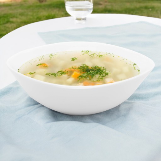 BIELA OPÁLOVÁ MISKA NA ŠALÁT HLBOKÁ MISKA 23CM ŠTVORCOVÁ MISKA TANIEĽ POLIEV.