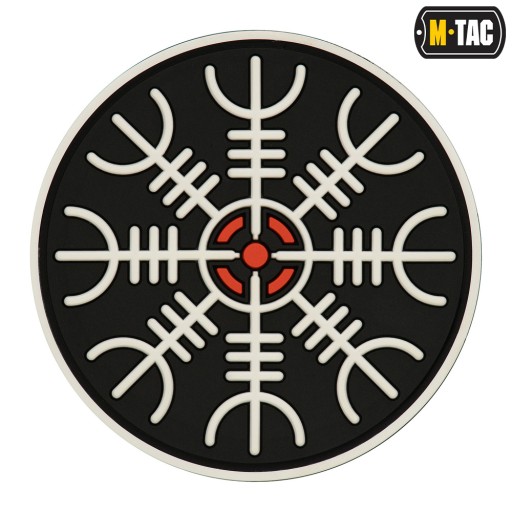 3D náplasťová prilba Terror Aegishjalmur M-Tac Emblém PVC na suchý zips čierna/biela