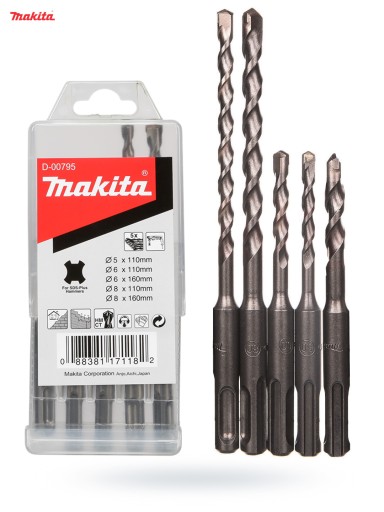 5 vrtákov do betónu SDS+ 5 kusov Makita D-00795