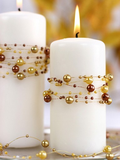 Pearl Garland Zlaté perly Svadobný krst prijímanie 6,5 m 130 cm x 5 ks.