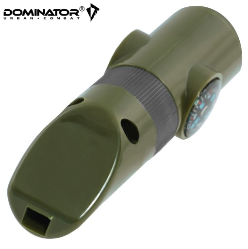 SURVIVAL TURISTICKÁ ZÁCHRANNÁ píšťalka DOMINATOR 6v1 S KOMPASOM A TEPLOMEROM