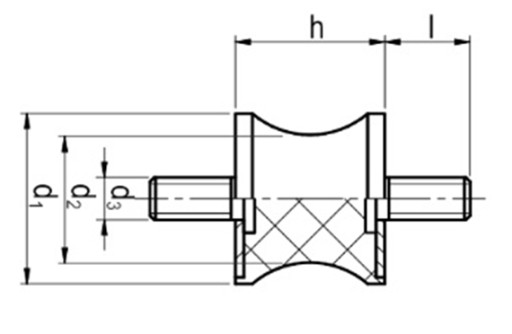 Vibroizolátor na mieru TA 40X30 -25M8X23 Soft