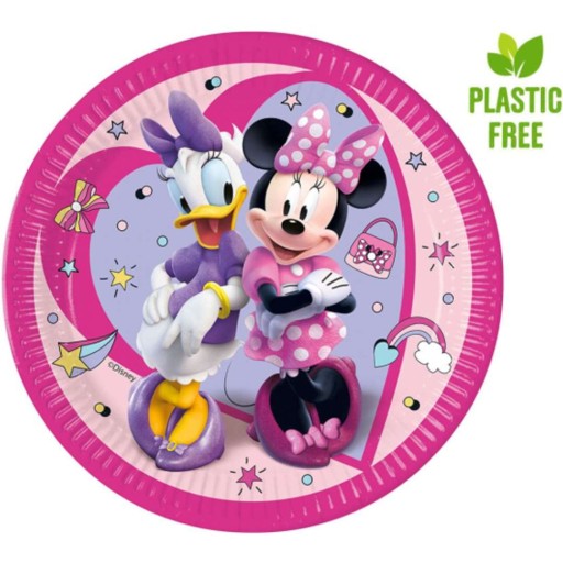 MINNIE MOUSE papierové TANIERE, ružové DAISY