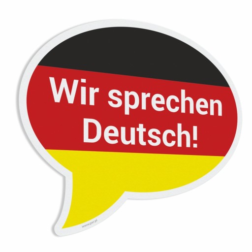 Wir Sprechen Deutsch - nálepka 16,5x20