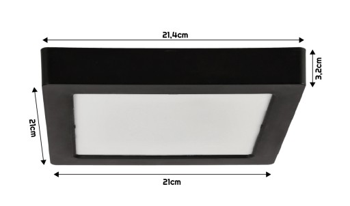 LED stropné svietidlo prisadené na povrch 18W 1980lm 4000K čierny štvorec