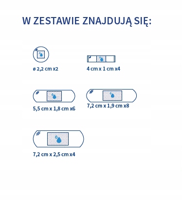 SADA TRANSPARENTNÝCH VODEODOLNÝCH NÁŠIV, MIX VEĽKOSTI, 24 kusov